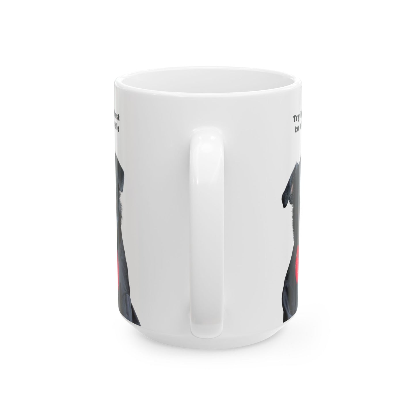 Charlie Grillon Mug — "Trying My Best To Act Humble" Grumpy Pet Portrait Ceramic Coffee Cup (11oz, 15oz)