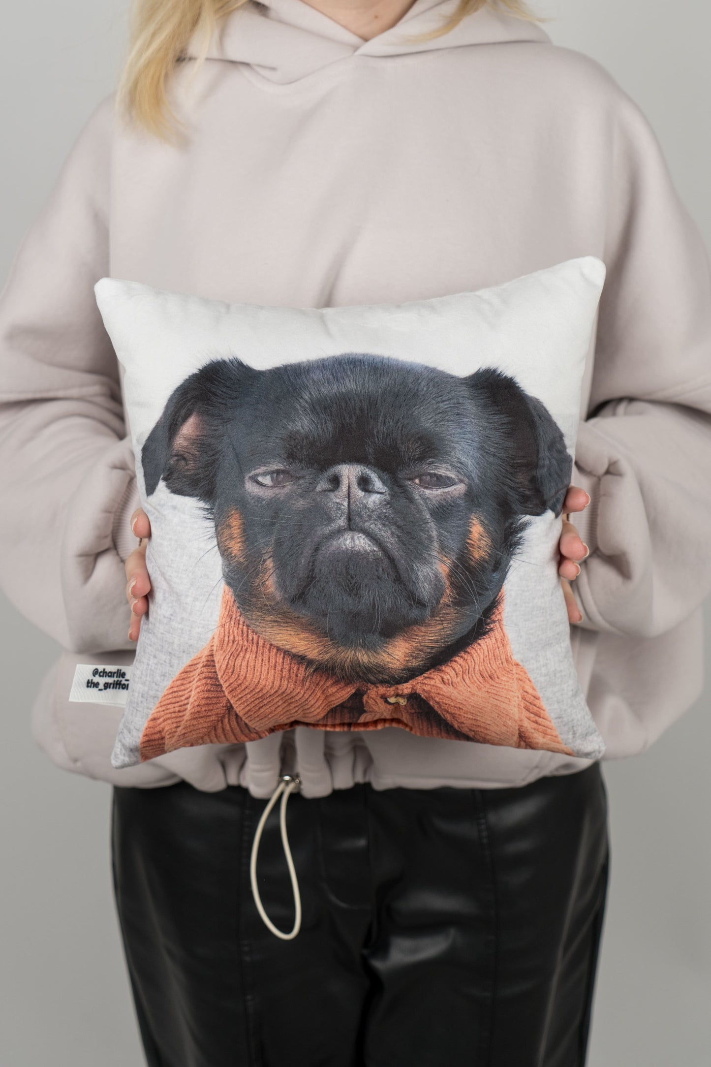 Charlie Griffon Double-Sided Square Pillow