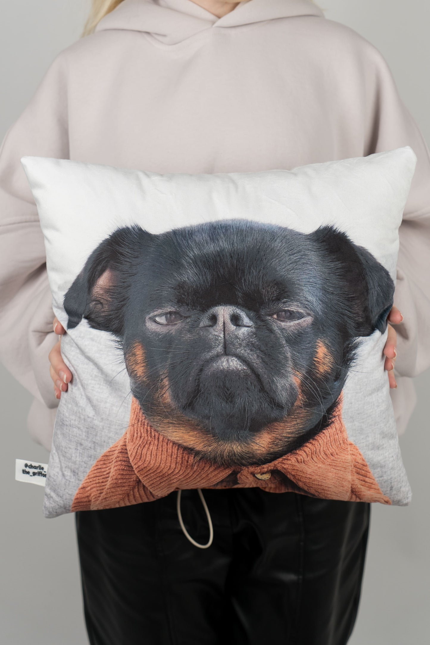 Charlie Griffon Double-Sided Square Pillow