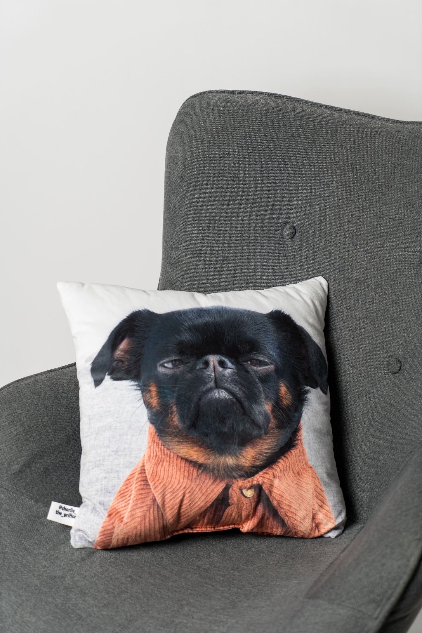 Charlie Griffon Double-Sided Square Pillow