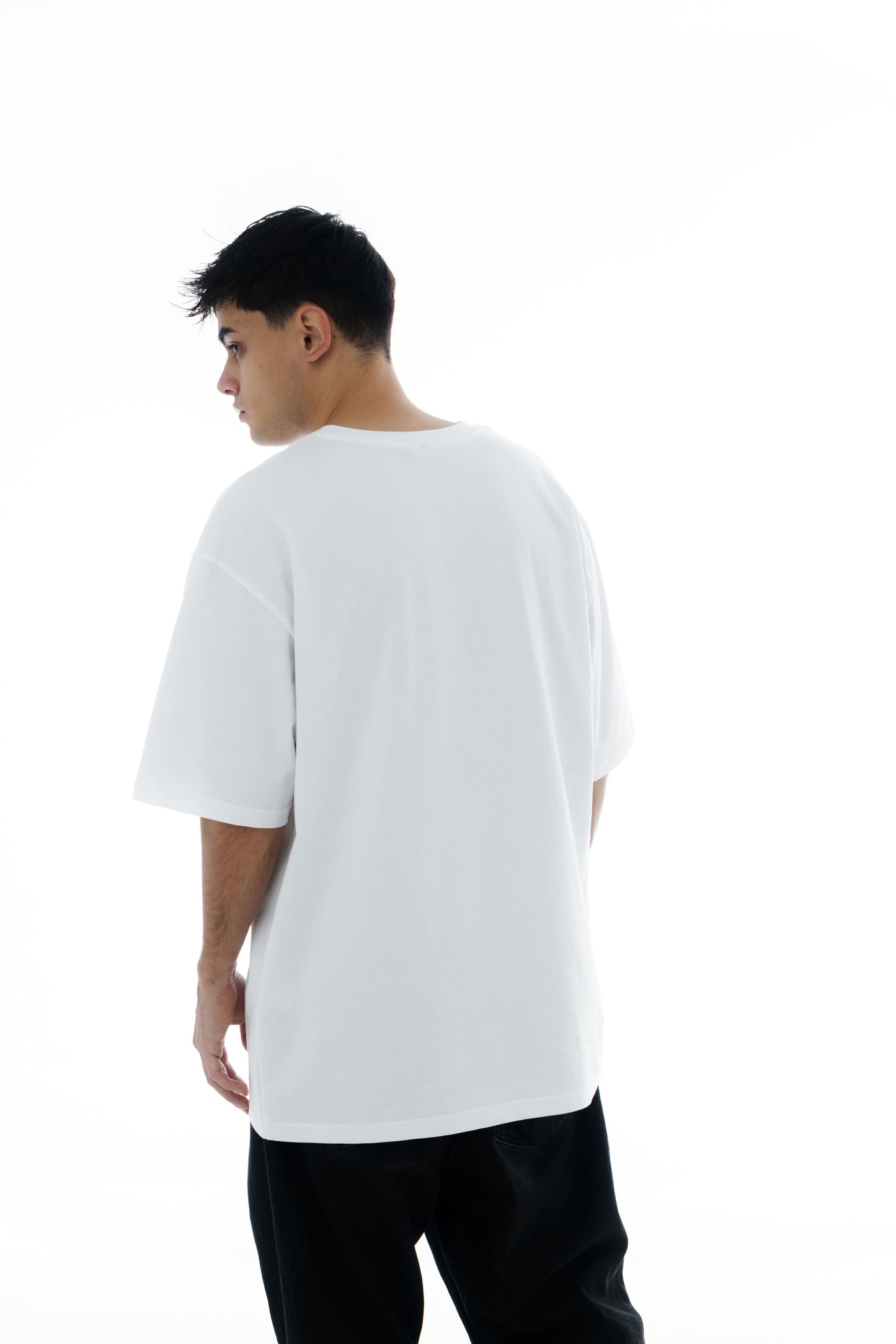 White Oversized Unisex T-Shirt with "Charlie Griffon" Print