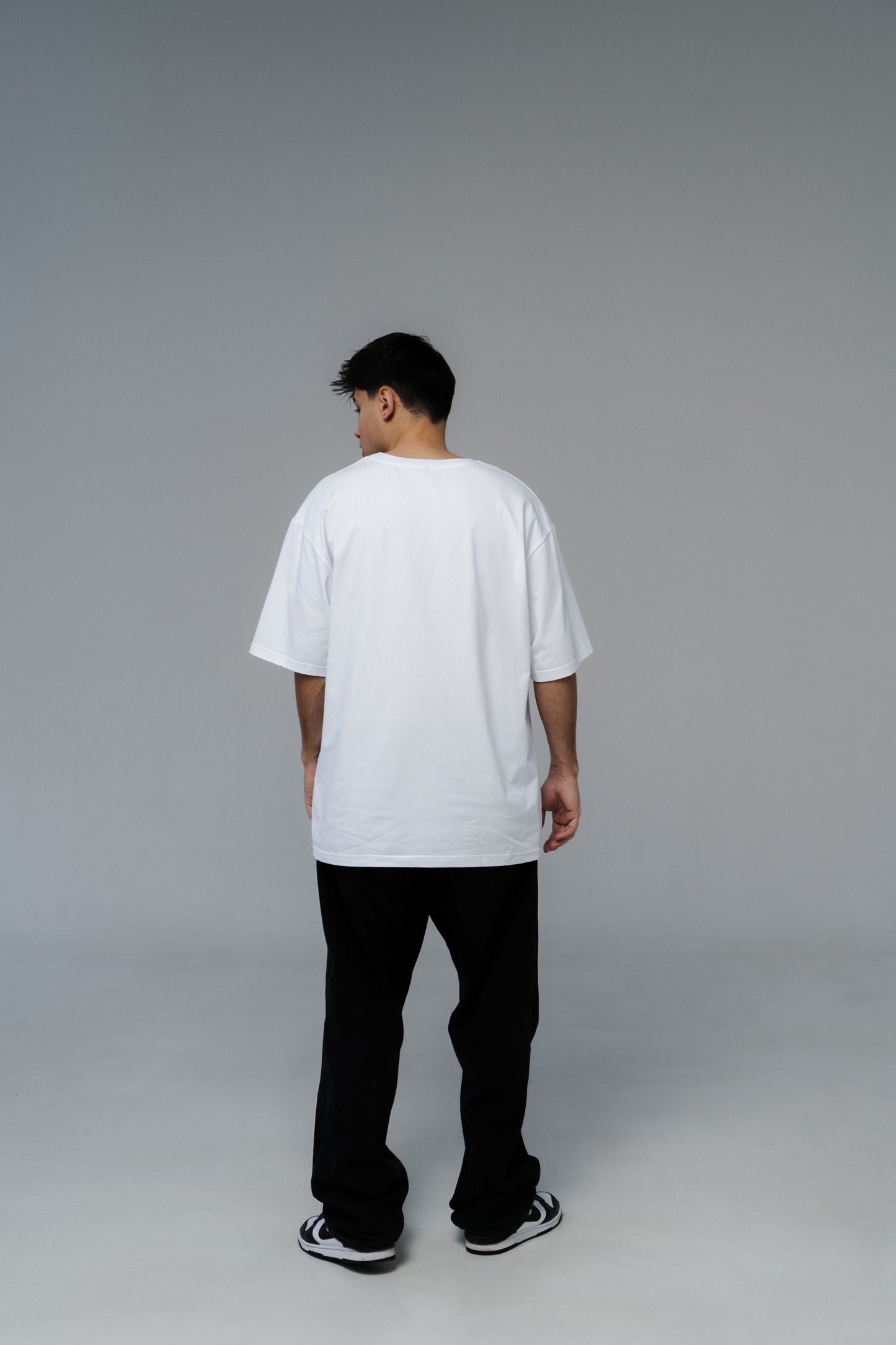 White Oversized Unisex Cotton T-Shirt with "Charlie Griffon" Print
